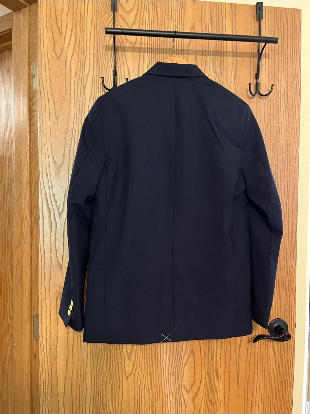 NWOT Lands' End Boys’ Sz 18 Deep Navy Hopsack Blazer with Gold Buttons